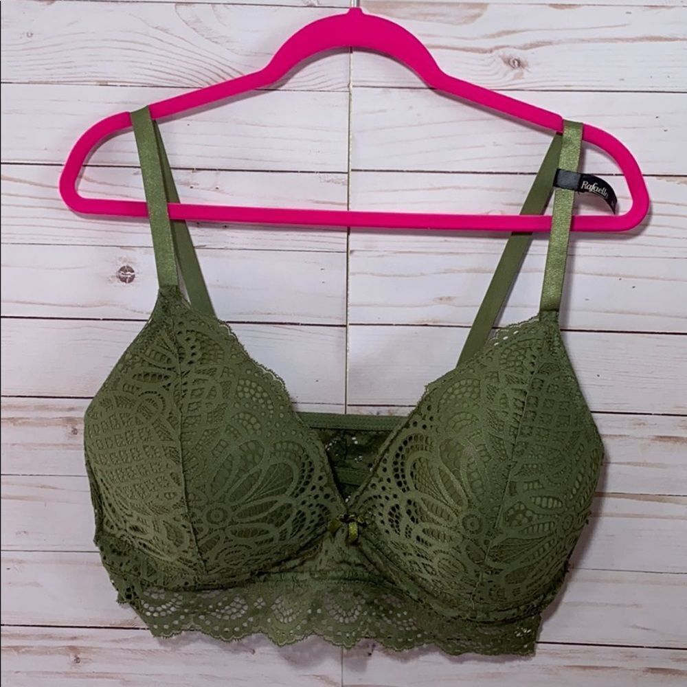 Rafaella Green Lace Bralette Adjustable Strap